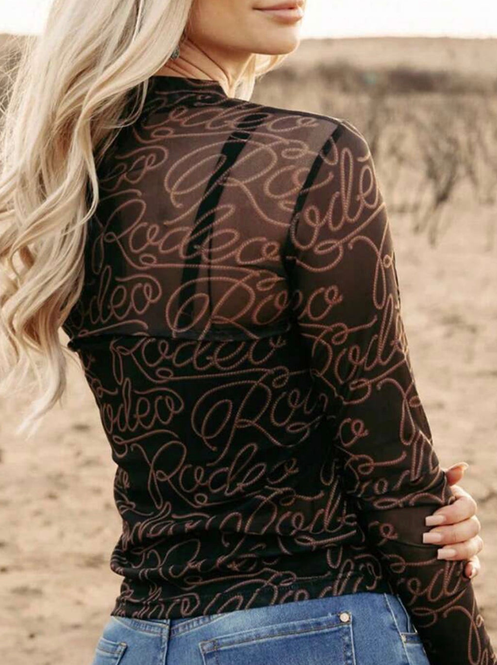 Western Rodeo Printed Long Sleeve