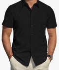 J.VER Men’s Short Sleeve Dress Shirt in Black