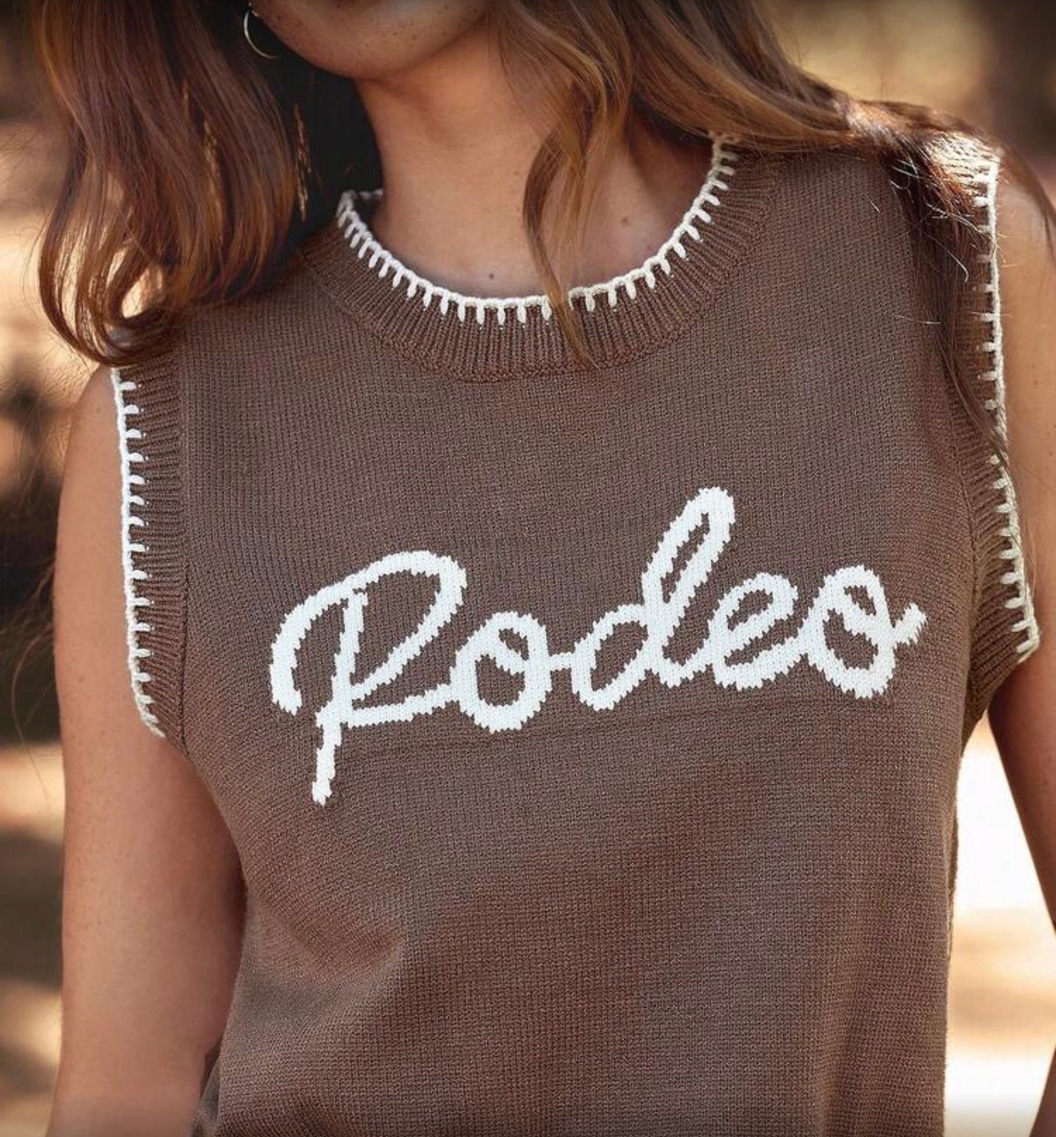 Rodeo Embroidered Sweater Vest