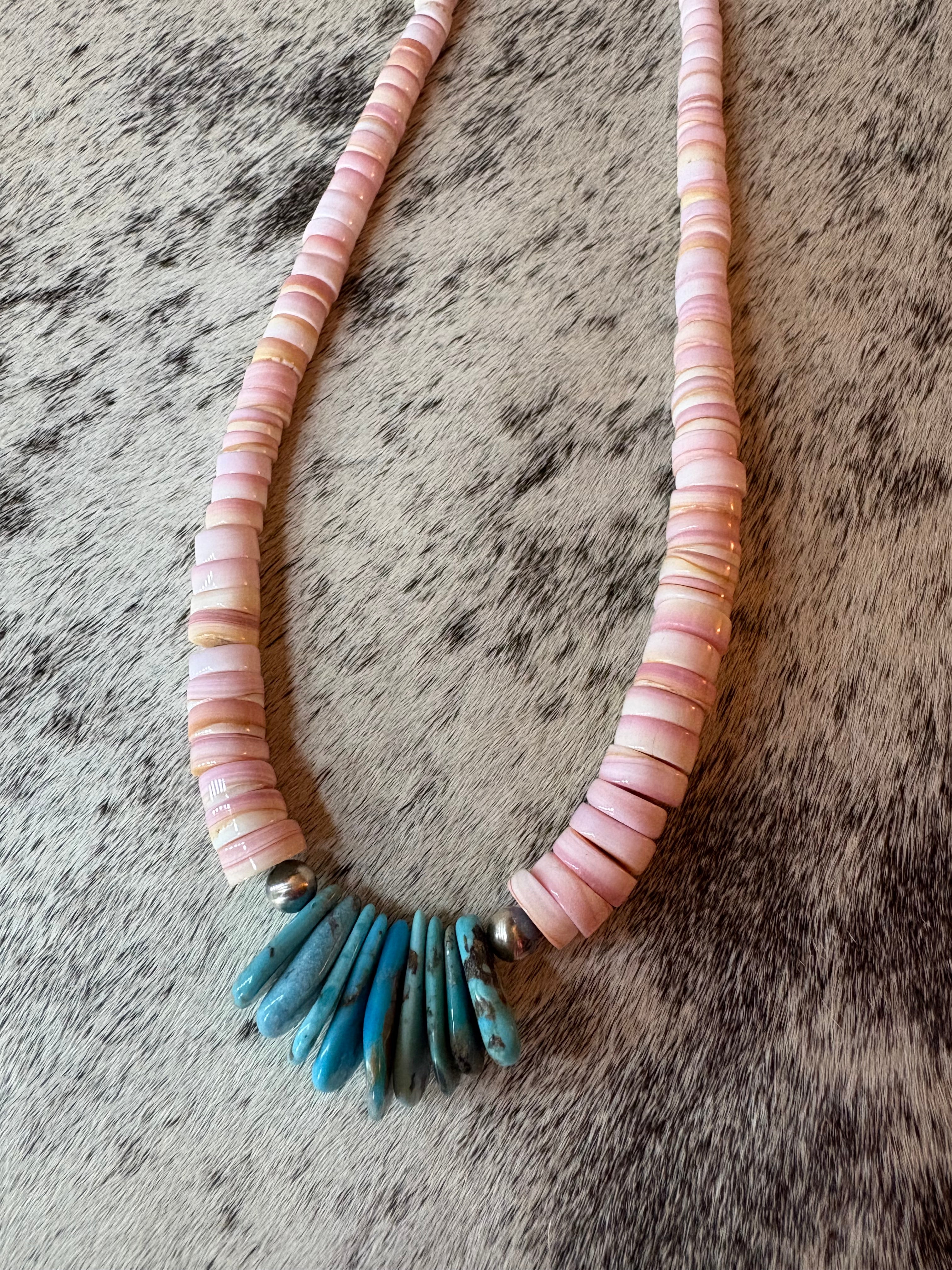 Strawberry Turquoise Shell Stone Necklace