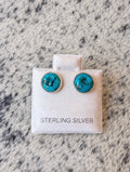 Turquoise Lagoon Stud Earrings Handmade .925