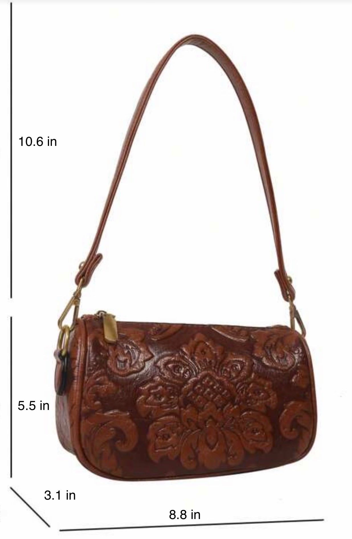 Leather Tooled Shoulder Bag