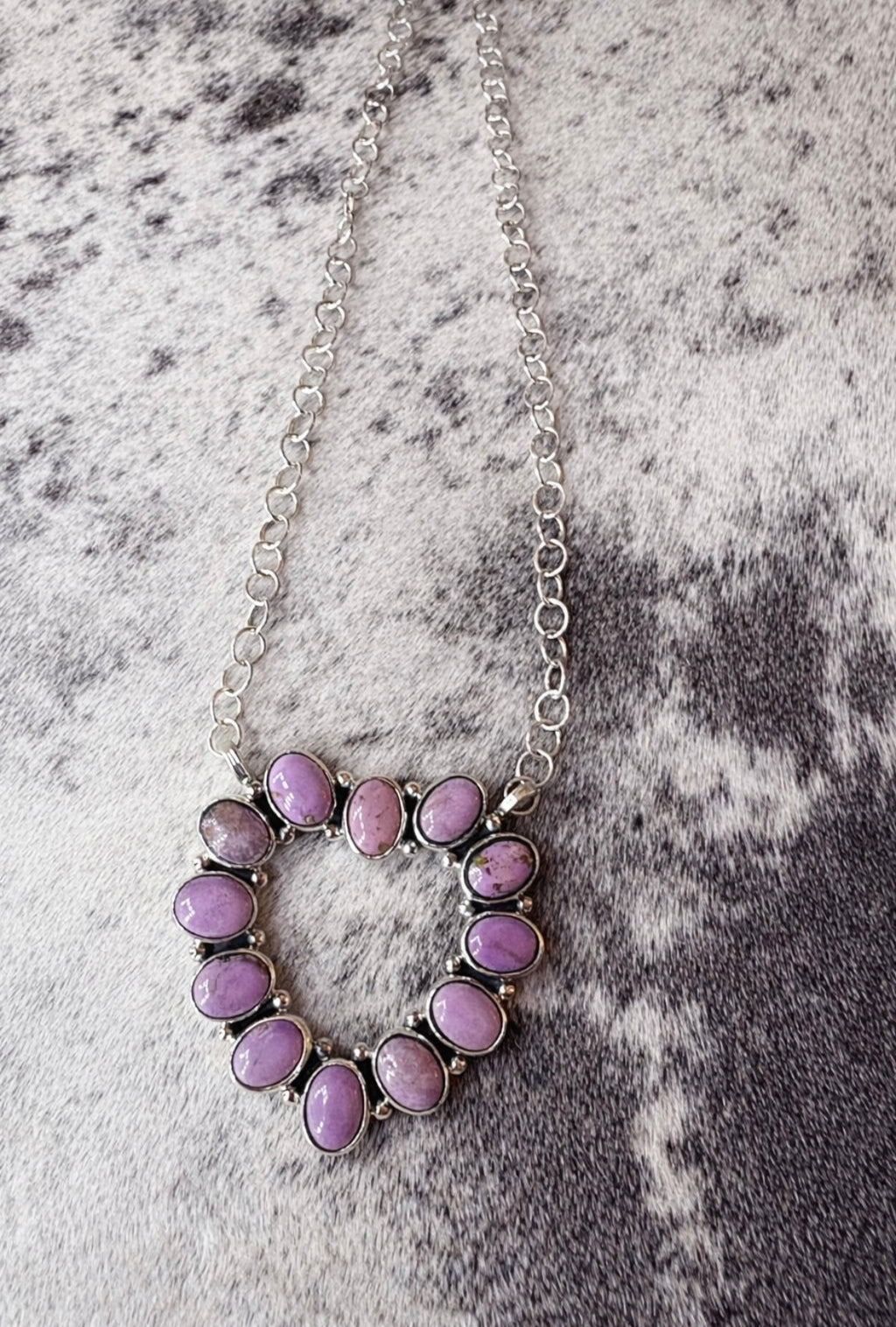 Heart of Purple Necklace Handmade .925