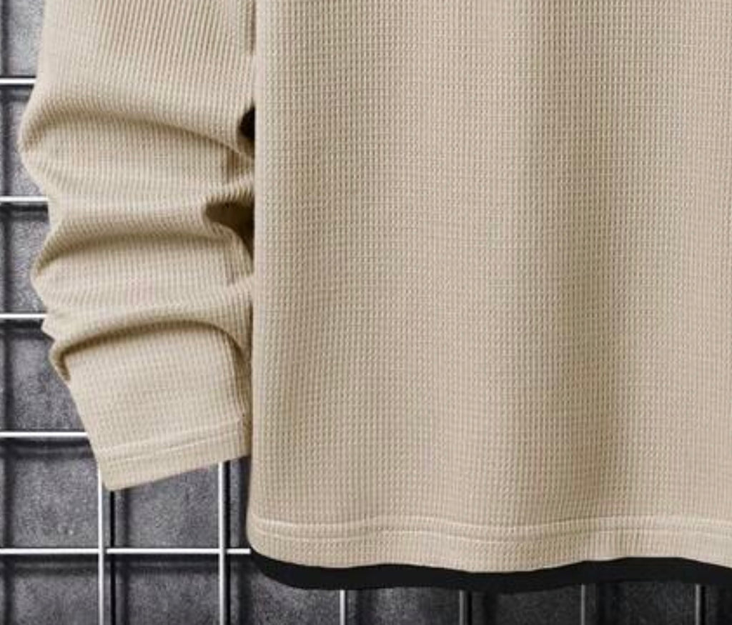 Honeycomb Waffle Knitted Tee Longsleeve