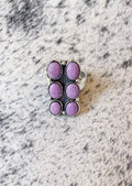 Lucky Purple 6 Stone Ring Handmade .925