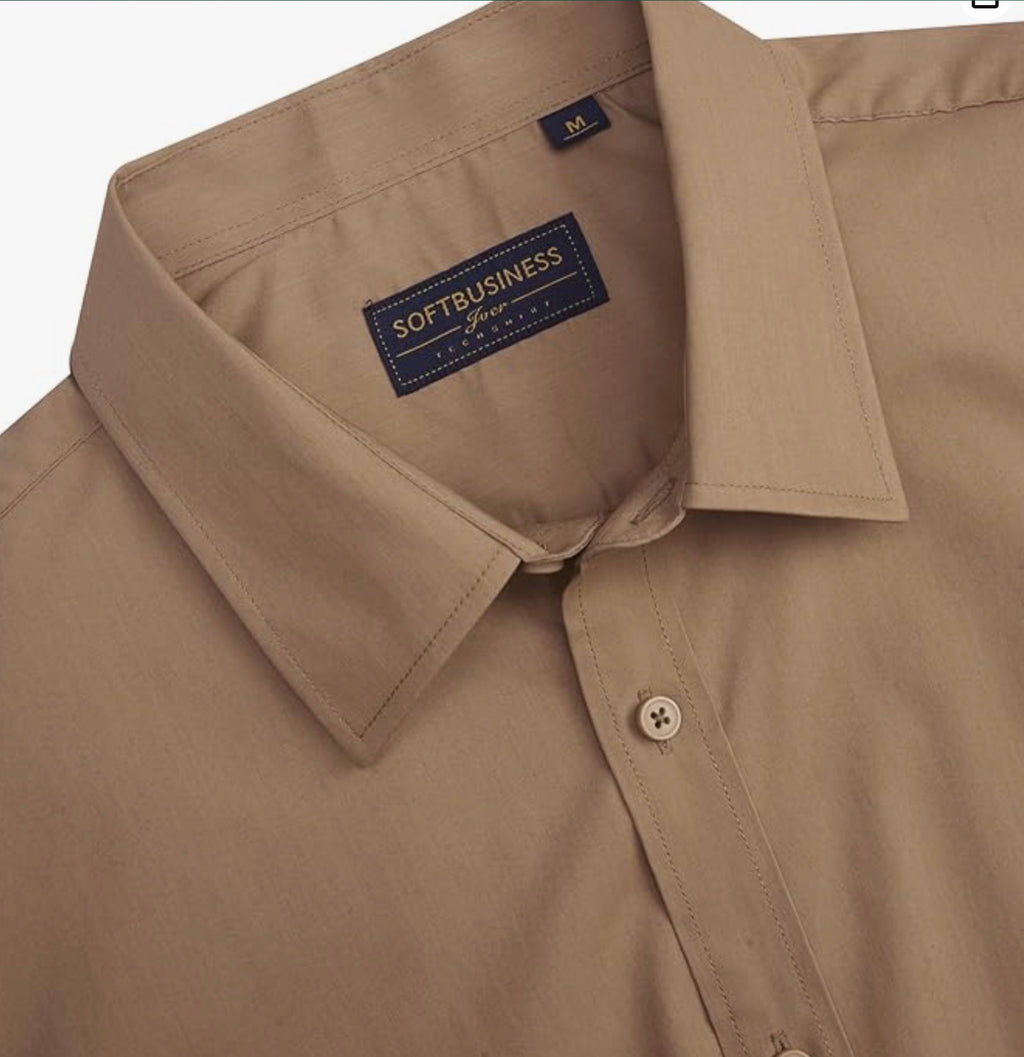 J.VER Men's Short Sleeve Dress Shirts, Stretch, Stain Shield, Casual Button Down Shirts